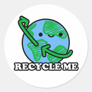 pegatinas de la Tierra "Reciclarme"