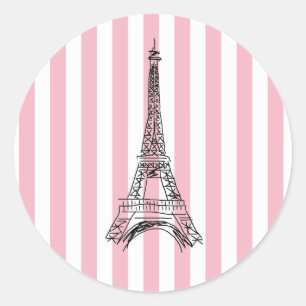 Pegatinas de la Torre Eiffel de la Banda Rosa