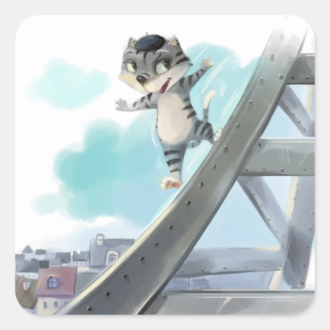 Pegatinas de la Torre Eiffel Square (Anverso)