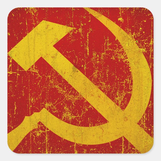 PEGATINAS de la URSS Rusia Hammer y Sickle Grunge (Anverso)