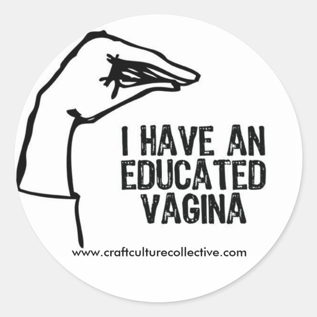 Pegatinas de la vagina educados (Anverso)
