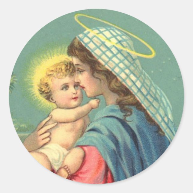 Pegatinas de la Virgen María y el Niño Jesús (Anverso)