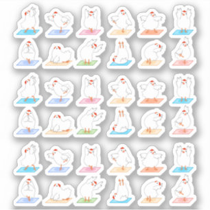 Pegatinas de la yoga del pollo