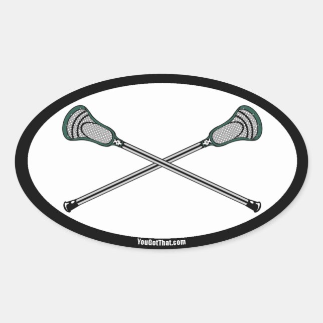 Pegatinas de Lacrosse Verde (Anverso)