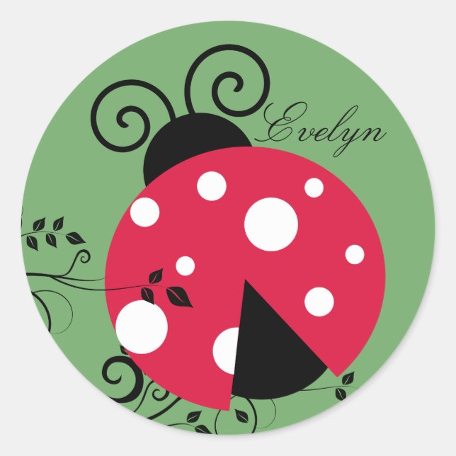Pegatinas de Lady Bug personalizadas sellan la pap (Anverso)