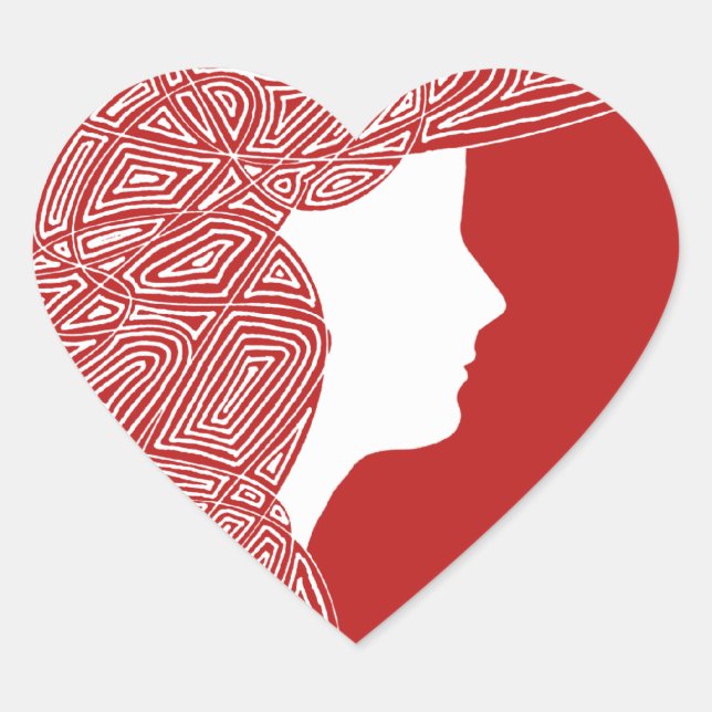 Pegatinas de Lady Red Heart (Anverso)