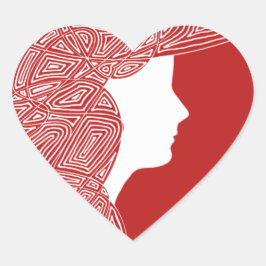 Pegatinas de Lady Red Heart