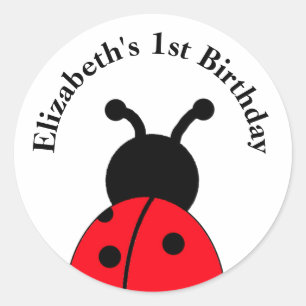 Pegatinas de Ladybug personalizados con nombre y a