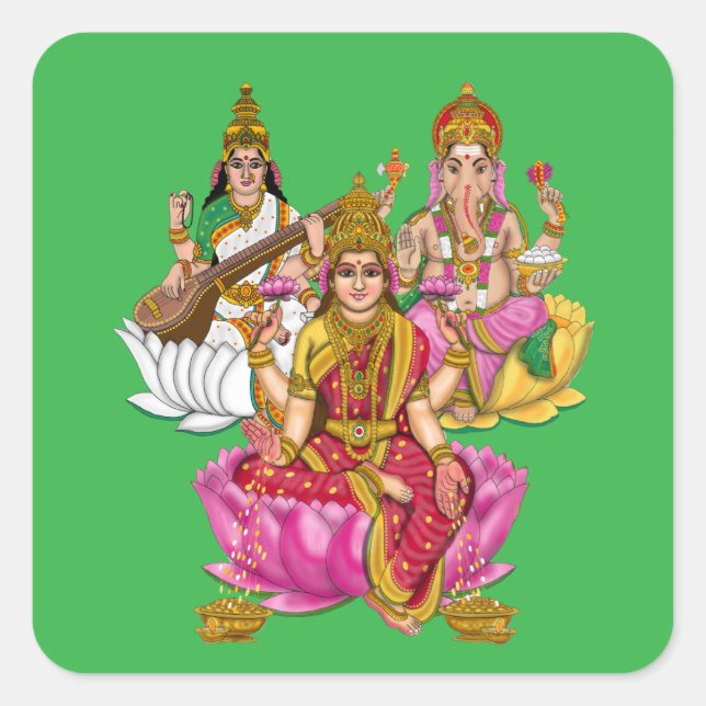 Pegatinas de Lakshmi Ganesha (Anverso)