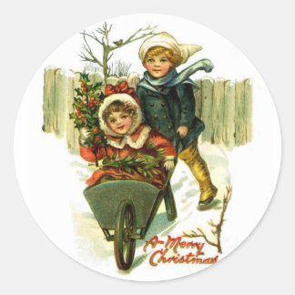Pegatinas de las Felices Navidad del vintage
