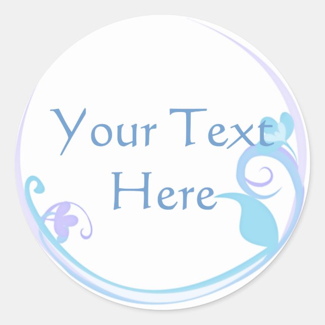 Pegatinas de las flores azules del personalizable (Anverso)