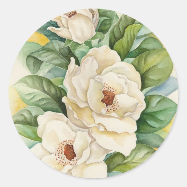 Pegatinas De Las Flores De Magnolia (Anverso)