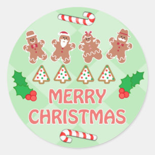 Pegatinas de las galletas de las Felices Navidad