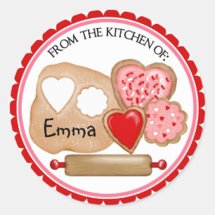 Pegatinas de las galletas del día de San Valentí