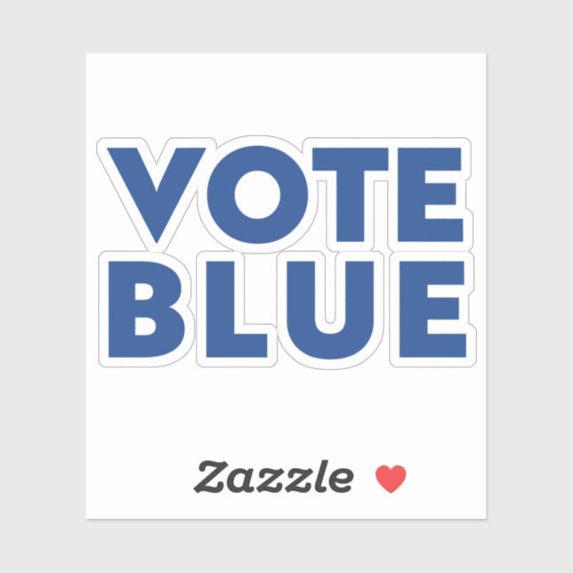 pegatinas de las letras azules de "Vote Blue" (Hoja)