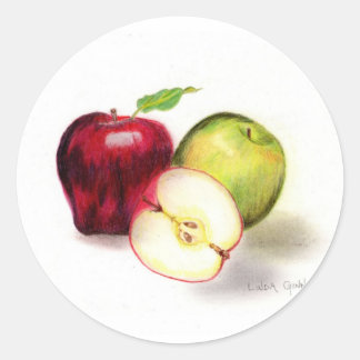 Pegatinas de las manzanas Red Delicious y Granny S