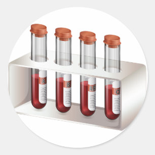 Pegatinas de las muestras de sangre