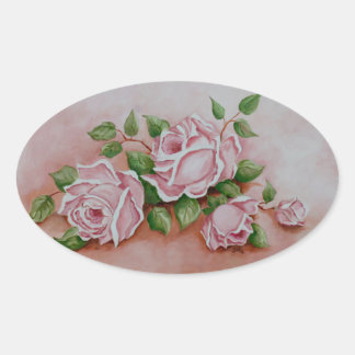 Pegatinas de las rosas rosadas de Shabby Chic Vint