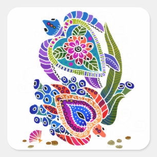 Pegatinas de las TORTUGAS de MAR - fondo del