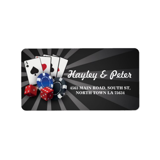 Pegatinas de Las Vegas Address Casino Labels (Frente)