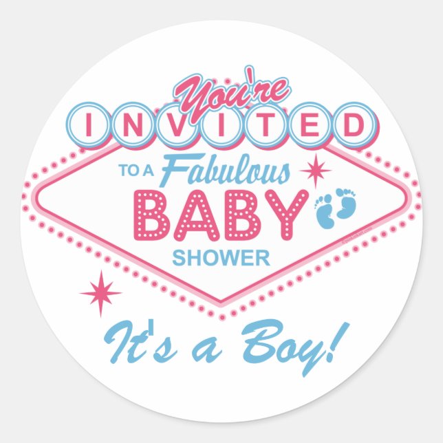 Pegatinas de Las Vegas Baby Shower (Anverso)
