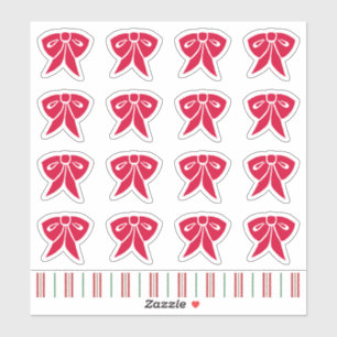 Pegatinas de Lazo de Navidad Rojo