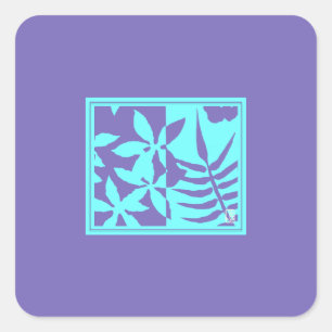 Pegatinas de Leaf Motif Square
