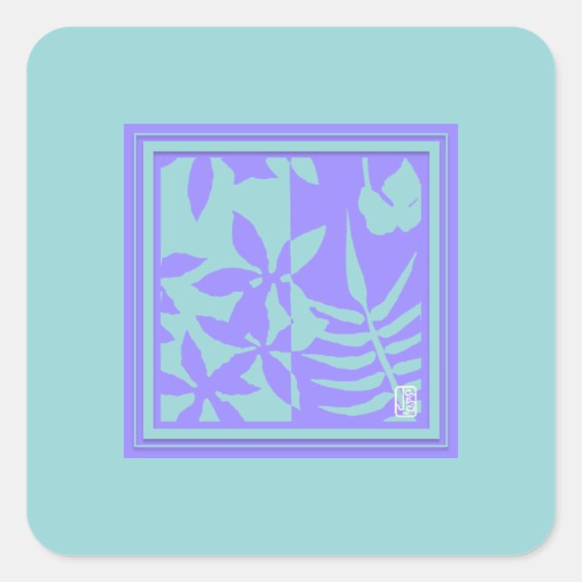 Pegatinas de Leaf Motif Square (Anverso)
