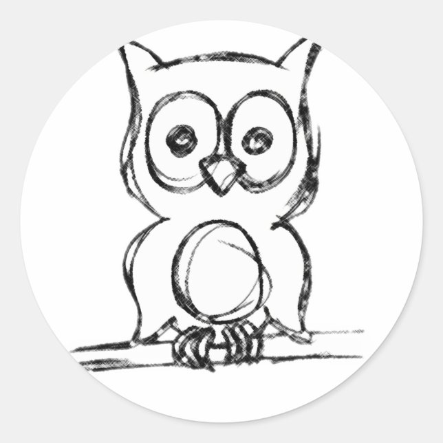 Pegatinas de Lechuza Pequeña (Anverso)