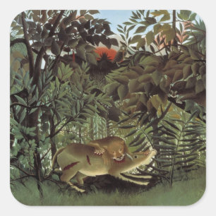 Pegatinas de León hambrientos de Rousseau