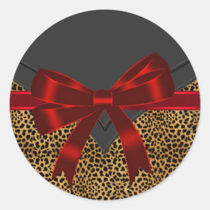 Pegatinas de leopardo rojo elegante