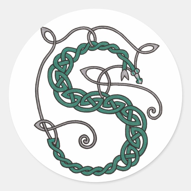 Pegatinas De Letra Celta S (Anverso)