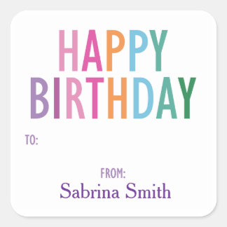 Pegatinas de Letras de Arcoíris Colorido de Cumple