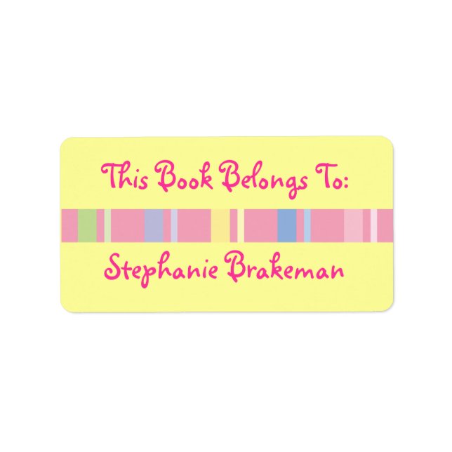 Pegatinas de librería de Chicas personalizados (Frente)