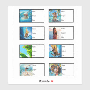 Pegatinas de libros escolares - Moana