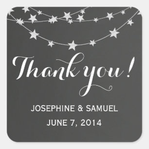 Pegatinas de Light String Chalkboard Square