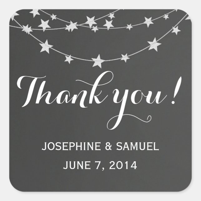 Pegatinas de Light String Chalkboard Square (Anverso)