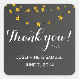 Pegatinas de Light String Chalkboard Square