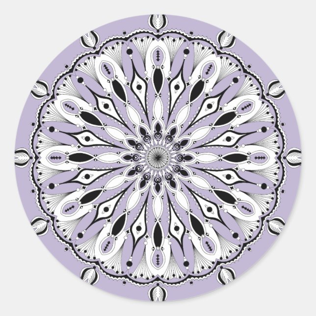 Pegatinas de Lilac Mandala (Diseño 2) (Anverso)