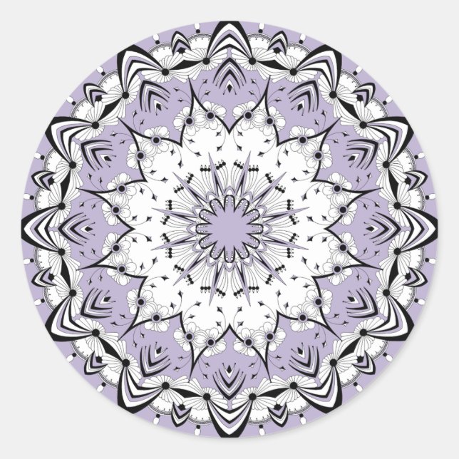 Pegatinas de Lilac Mandala (Diseño 3) (Anverso)