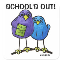 Pegatinas de LimbBirds Square, brillante