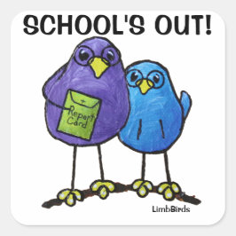 Pegatinas de LimbBirds Square, brillante