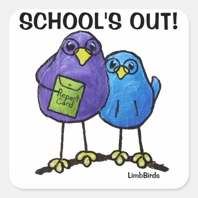 Pegatinas de LimbBirds Square, brillante (Anverso)