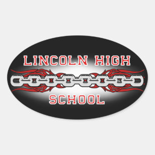 Pegatinas de Lincoln High School Enlaces Oval