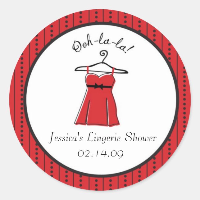 Pegatinas de Lingerie Bridal Shower (Anverso)