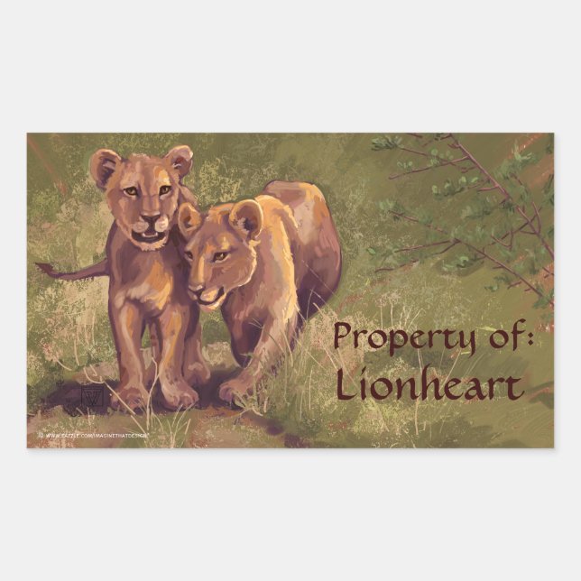 Pegatinas de Lion Cubs Art Bookplate (Anverso)