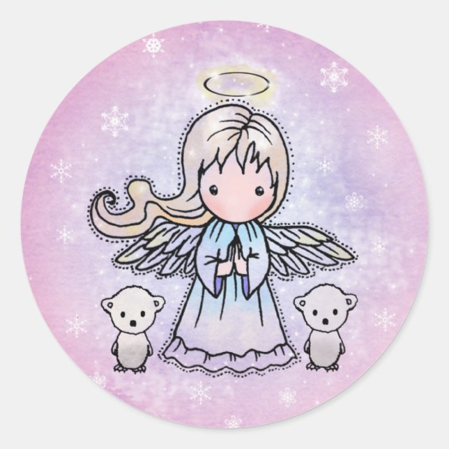 Pegatinas de Little Angel y Osos Polares (Anverso)