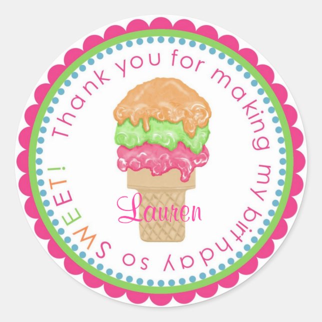 Pegatinas de Littlebeane Ice Cream Cone (Anverso)