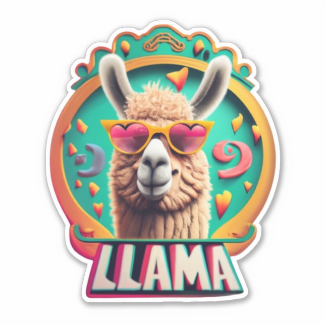 Pegatinas de Llama: el regalo perfecto para amante (Anverso)