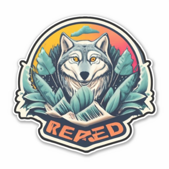 Pegatinas de lobos cautivadores para los amantes d (Anverso)